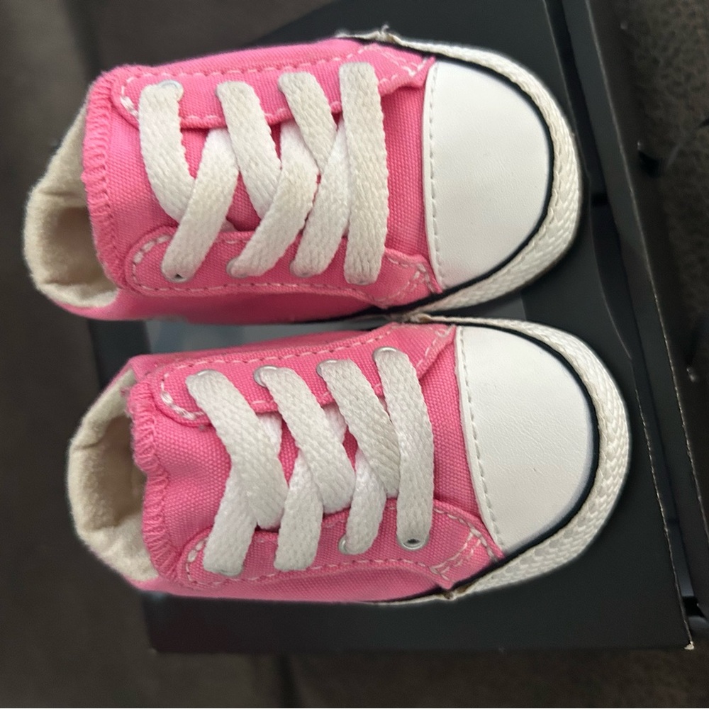 Converse Pink and White Baby Walker Sneakers